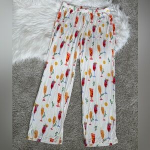 Soma Women's Cocktail Drinks Print Cool Nights Sleepwear Pajama Pants Medium